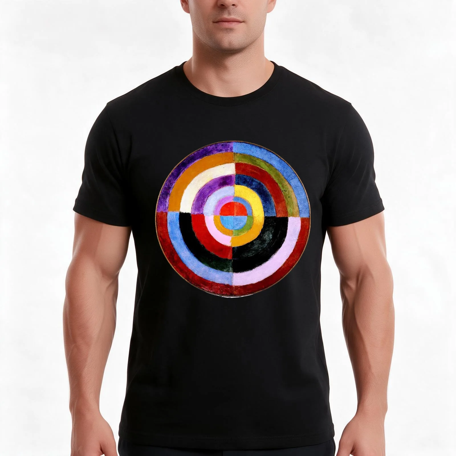 HD Le Premier Disque, by Robert Delaunay 1913 HIGH DEFINITION T-Shirt, Summer Casual Cotton Tee, Oversized Streetwear Tops