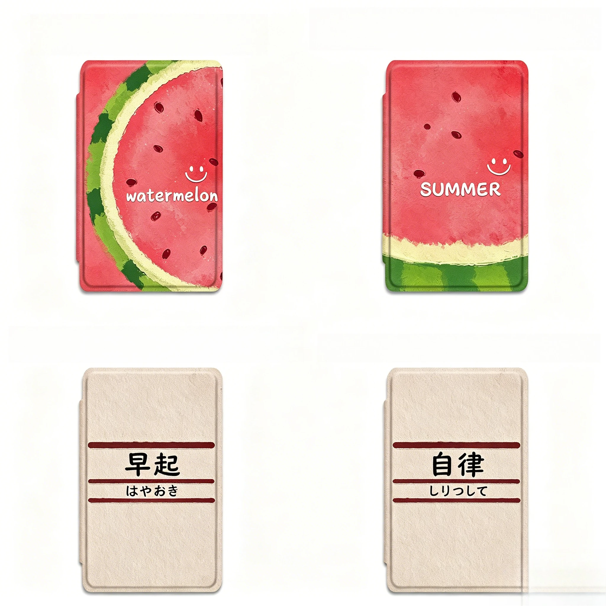 For XTEINK X3 Ink Reader Magnetic Protective Sleeve Full Wrap Anti-drop Anti-shock Scratch-resistant Watermelon Pattern Case