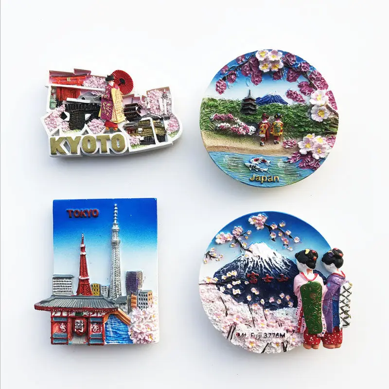 Japan Tokyo Mount Fuji Creative Message Sticker Travel Memorial Decoration Craft Gift Resin Magnetic Refrigerator Sticker