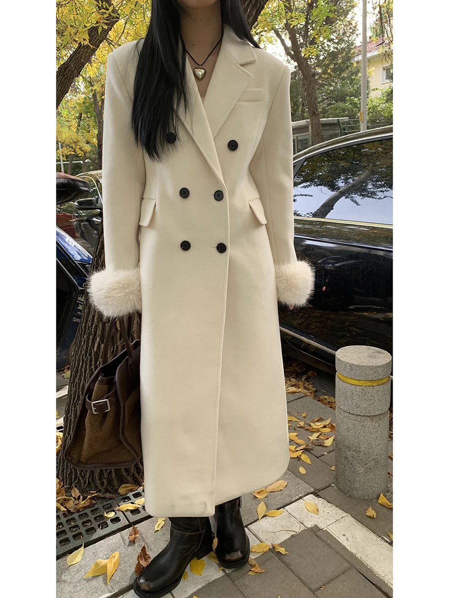 Red Celebri Woolen Coat Women's Autumn Winter 2025 New High-End Feeling Tweed Cotton Coffee Color Suit Woolen Coat