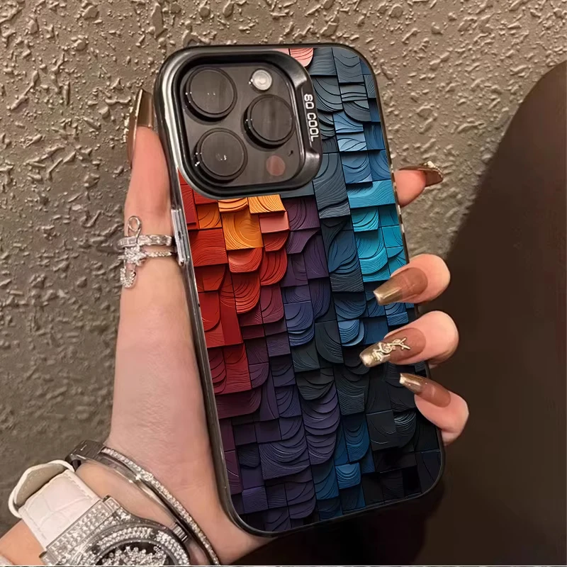 Luxury Colorful Stone Pattern Phone Case For iPhone 16 15 14 13 12 11 Pro Max 7 8 Plus XR XS Max Shockproof Silicone Matte Cover