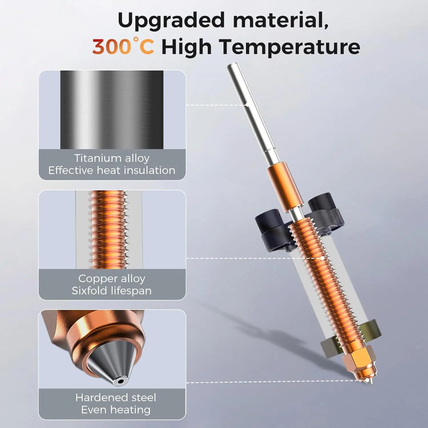 Creality K2/K2 Pro/K2 Plus Keramik-Heizblock-Kit 0,4mm Vollmetall-Extruder 300 ℃ Hohe Wärmeleitfähigkeit, Schneller Austausch, 3D-Druck – Detail 6