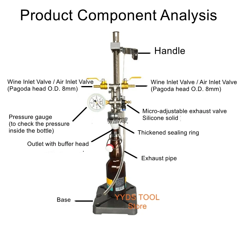 

Original homebrew beer pressure filler defoaming bottling equipment PET bottle glass bottle liquid manual filling machine