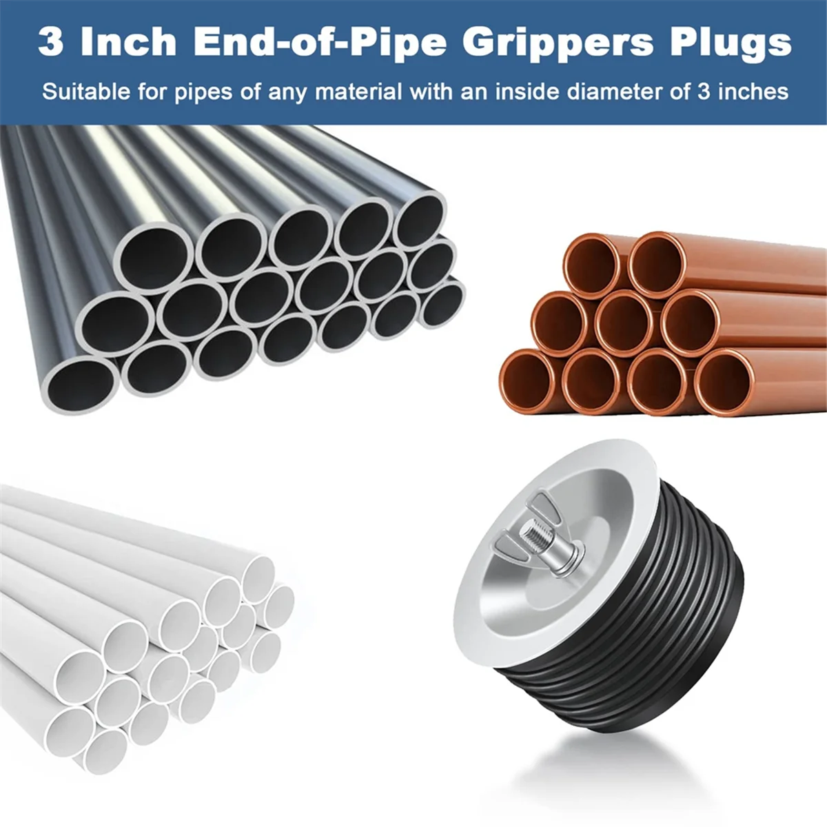 3 Inch Sewer Cleanout Cap, Practical Expansion Pipe Plug Sewer Pipe Plug Sewer Cleanout Cover Mechanical Test