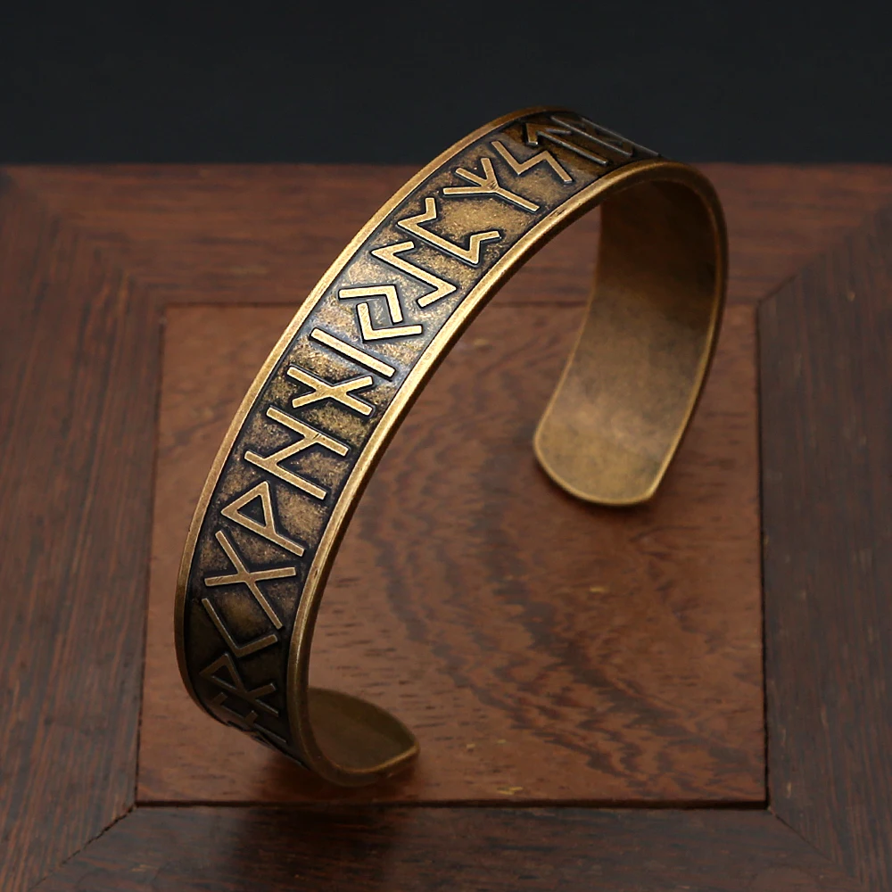 Mode Punk Edelstahl Viking Rune Armbänder Für Männer Frauen Einfache Nordic Amulett Manschette Armreifen Schmuck Biker Geschenke Großhandel