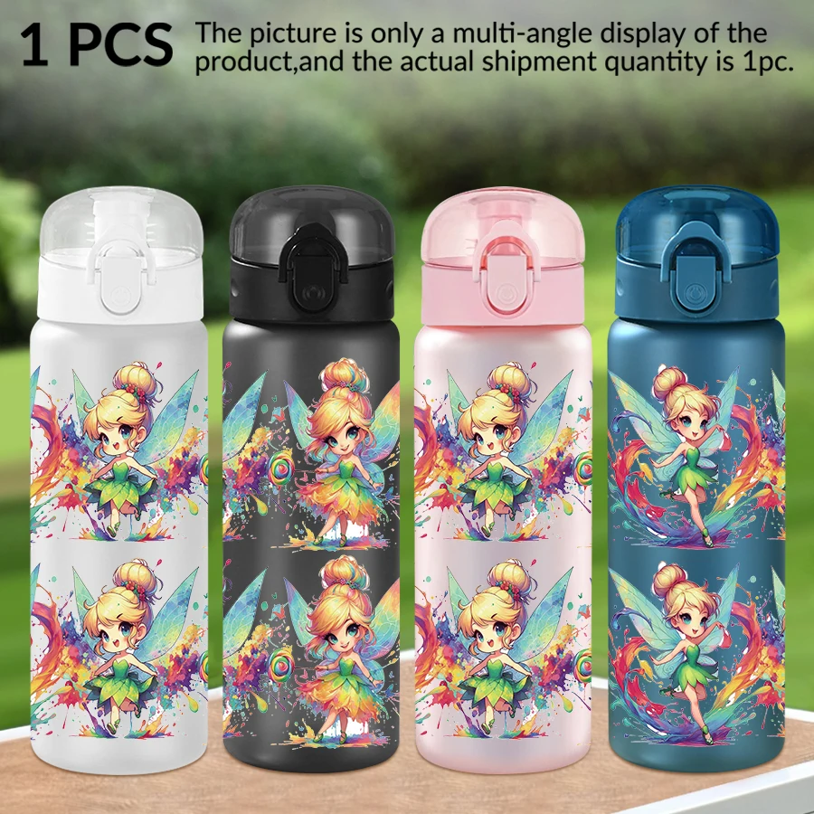 

1Pc Disney, Little Fairy, Color, 26oz Plastic Water Bottle Sports Water Cup with Lift Rope Birthday/Back To School Gift