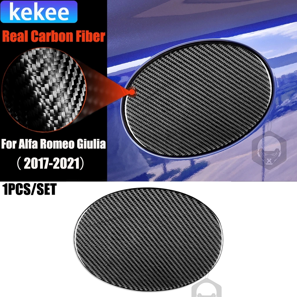 

Carbon Fiber Car Accessories Fuel Gas Cap Panel Modified Exterior Trim Cover Soft Sticker For Alfa Romeo Giulia 2017-2021