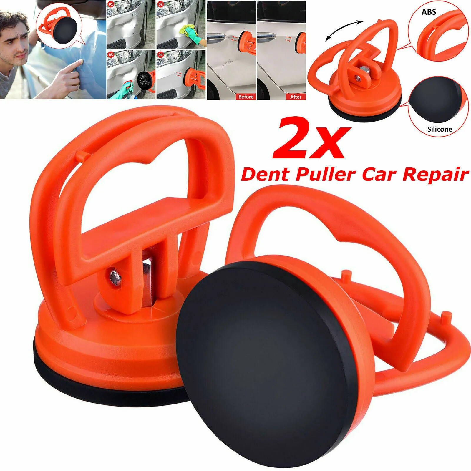 

2pc Big For Heavy Duty Suction Cups- Dent Puller Suction Cup Repair Tool Remove Tool Remover For Car Dent Repair Car Accessories