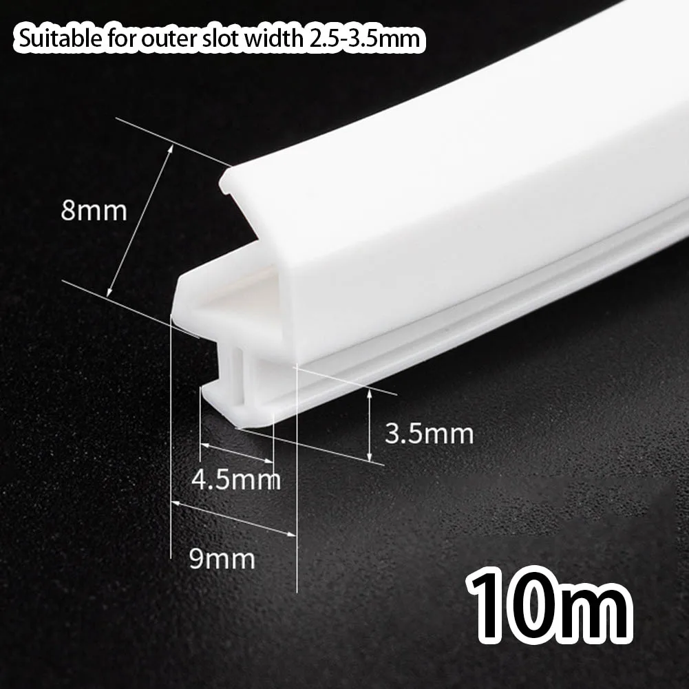 Striscia di tenuta per porte e finestre da 10 m Striscia di tenuta in gomma per finestre Striscia di tenuta per finestre Isolamento acustico Striscia di silicone antivento Guarnizione Gap Filler
