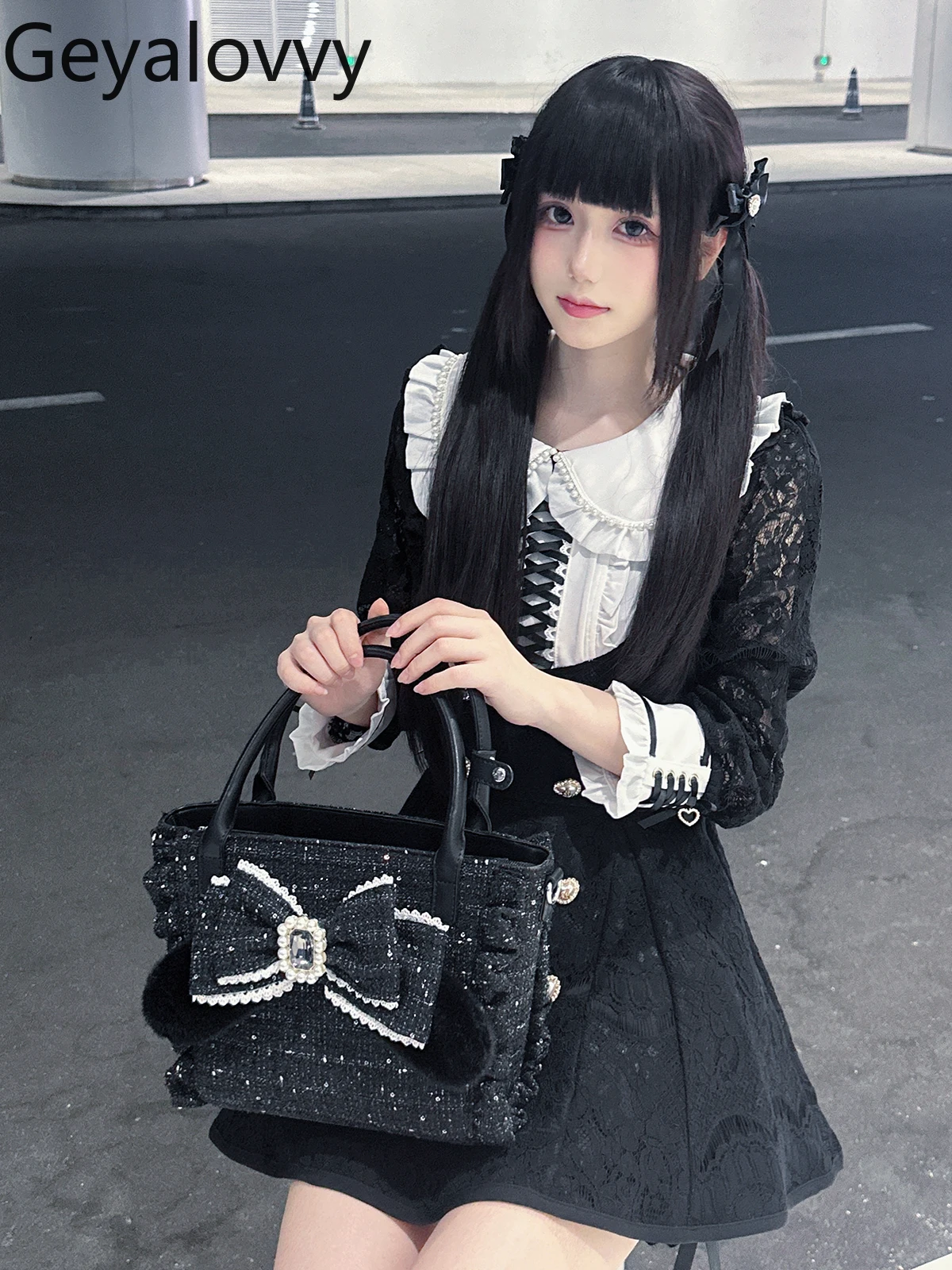 Elegant Bags Mass-Produced Japanese Style Casual Handbags for Women Lace Small Handbag Sweet and Cute Crossbody Bag
