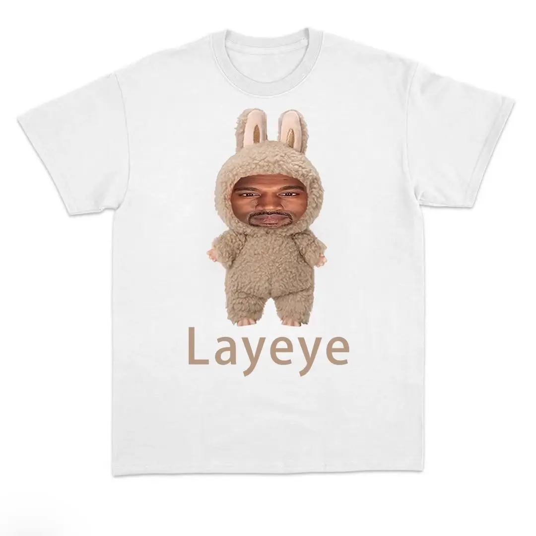 تي شيرت Parody Kanye Layeye تي شيرت إبداعي بأكمام قصيرة وممتع نقي وتي شيرت مضحك لكل من النساء