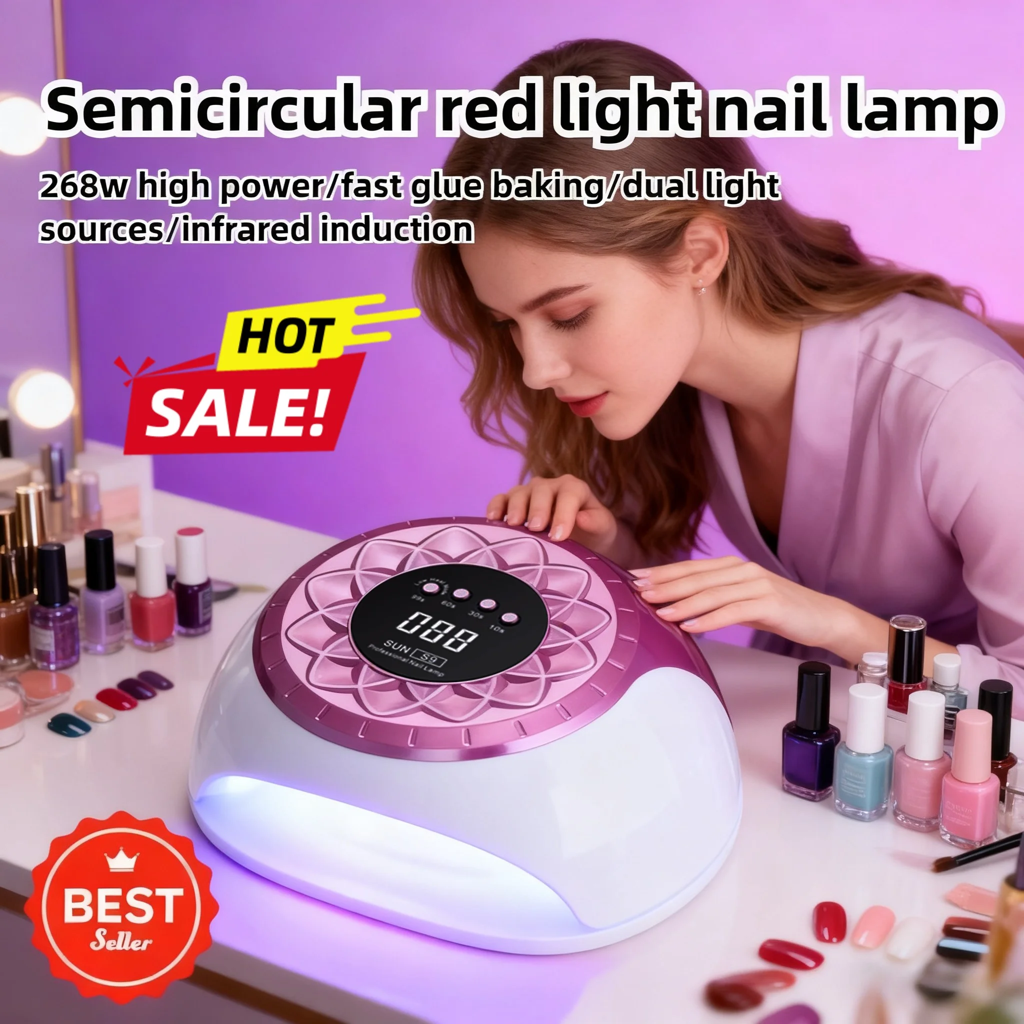 57 خرزة جهاز ليزر فطريات الأظافر لأظافر القدم فطار الأظافر معدات ليزر منزلية مضادة للفطريات 470 نانومتر 660 نانومتر خمسة أظافر معًا