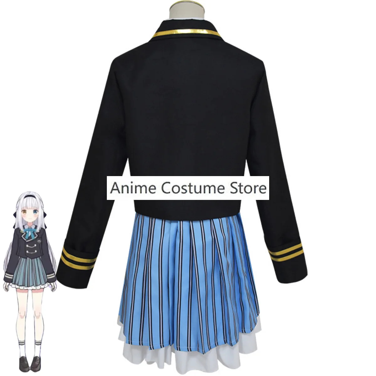 Костюм для косплея Kagura Mea из аниме «Виртуальный ютрубер», японская и южнокорейская школьная форма Jk, парик, Женский кавайный костюм