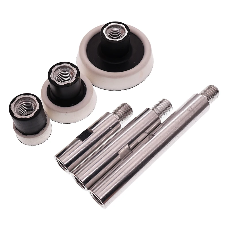 M14-Gewinde-Polier-Verlängerungsschaft-Set 75/100/140mm Polier-Verlängerungsstange aus Aluminiumlegierung mit Polierpuffer für die Fahrzeugaufbereitung – Detail 1