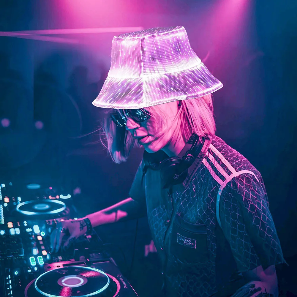 Glowing Fishing Cap Night out Trendy Tool Easy Attention Grabbing Check in Must Have Night Light Equipment Breathable Water