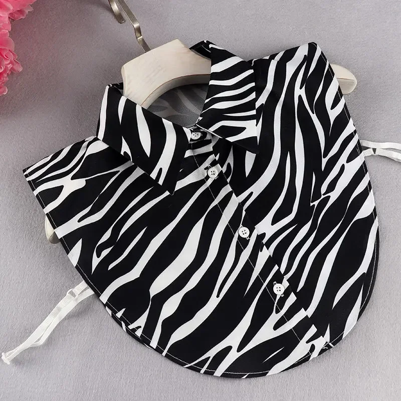 2025 Fake Collar Women False Collar Solid Cotton/Chiffon Detachable Collar Female Neckwear Tie Lapel Ladies Shirt Blouse Top