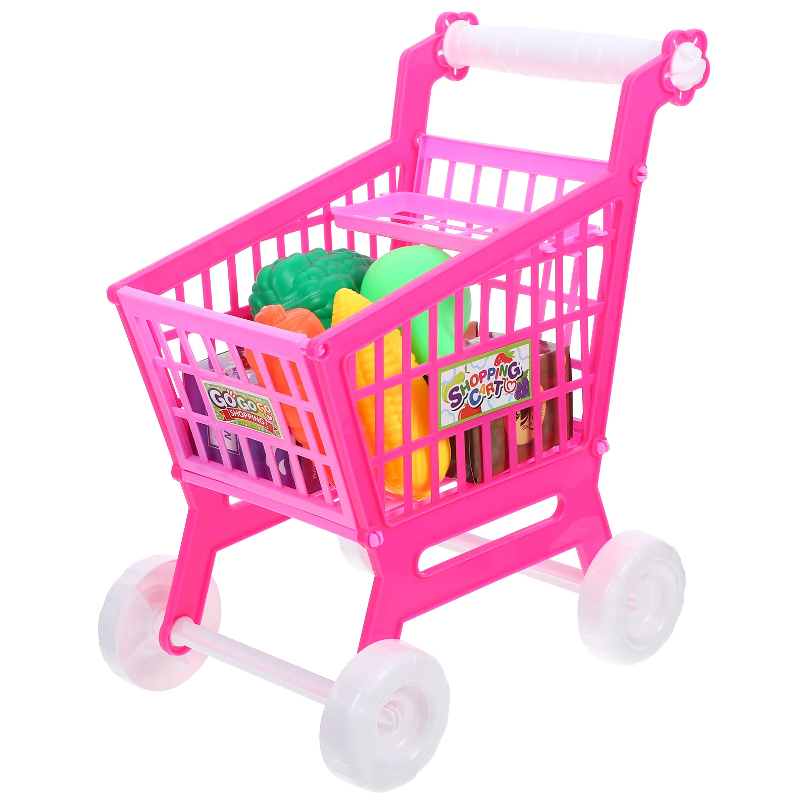 Casa de muñecas de simulación, carrito de compras, Mini juguetes para niños, cesta de comestibles para bebés, muñecas para bebés