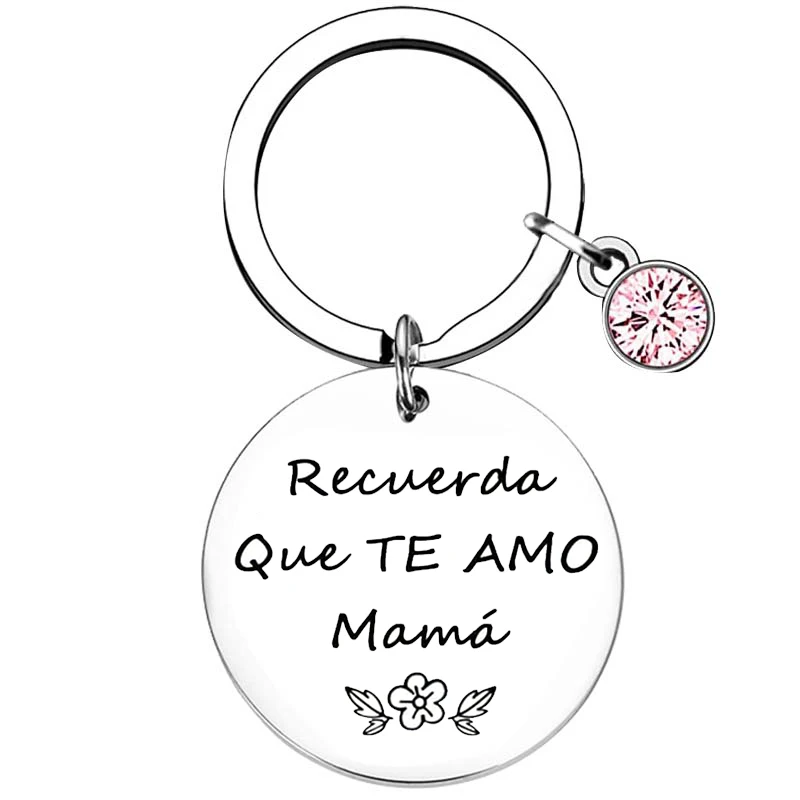 Spanish Stepmom Daughter Gifts Keychain best Mom ever Key Rings Mama Gifts Birthday Christmas Gifts