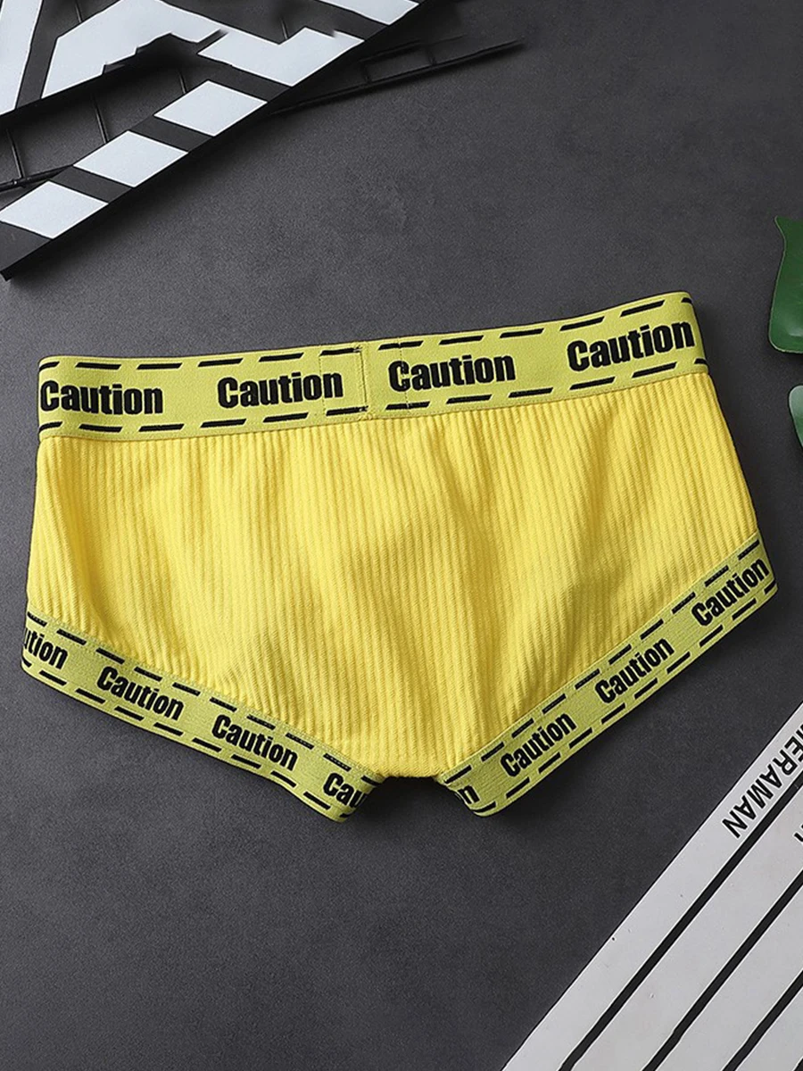 Men's Low Waist Cotton Underwear Sexy Flat Angle Pants Breathable Comfortable Innerwear for Youth Trendy Brand New 2024