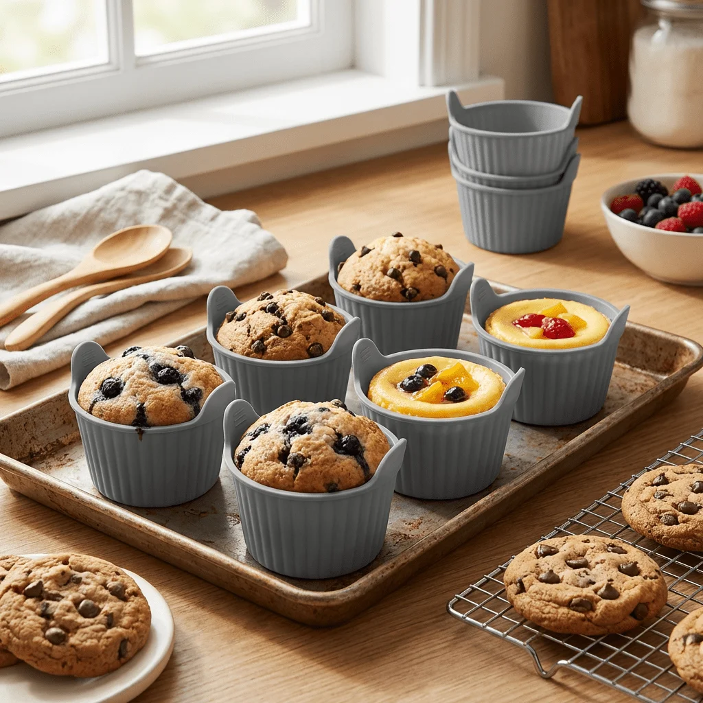 Silicone Air Fryer Mold DIY Cup Cake Baking Mold Kitchen Oven Cake Muffin Cup Mold Heat-insulating Tray Pudding Egg Tart Mould