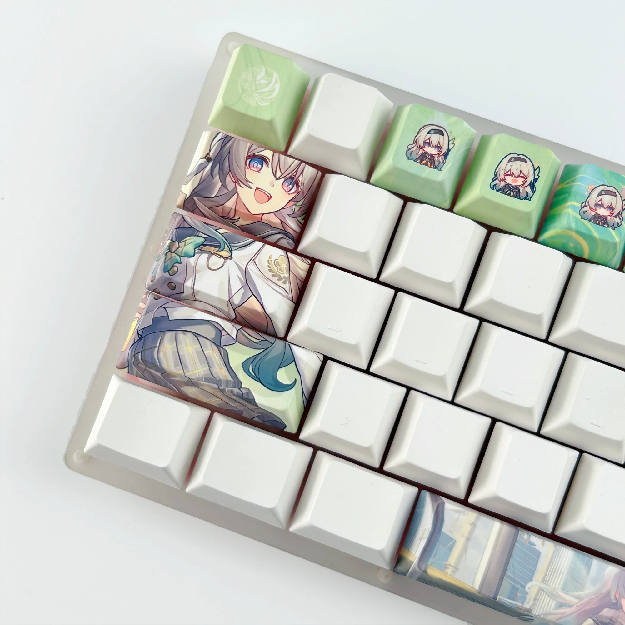 MAIMOOO Honkai: Star Rail Firefly Keycap 12Keys Cherry Profile Personalized Green Anime Game PBT Keycaps for Mechanical Keyboard