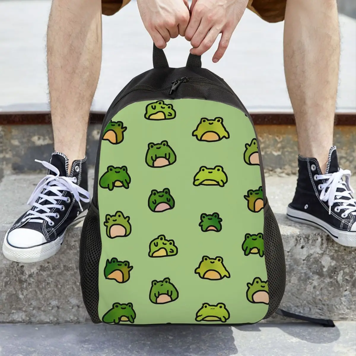 

Frogs Doodle Backpack Hot Sale Daypack Large Capacity Kids BookBag School Bag Shoulder Bags for Men Women