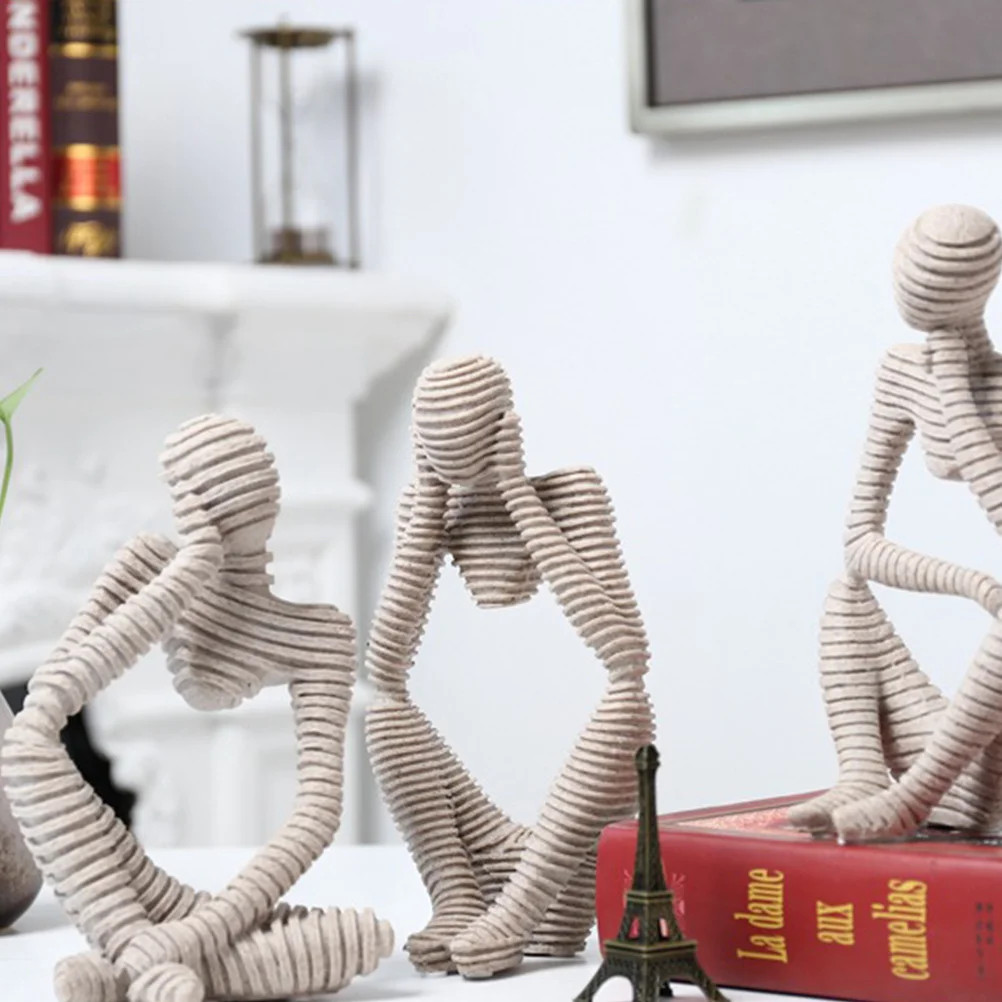 

Abstract Figure Craft Resin Artistic Feeling Design Thinking Posture Office Home Desktop Decoration Eco-Friendly Gift