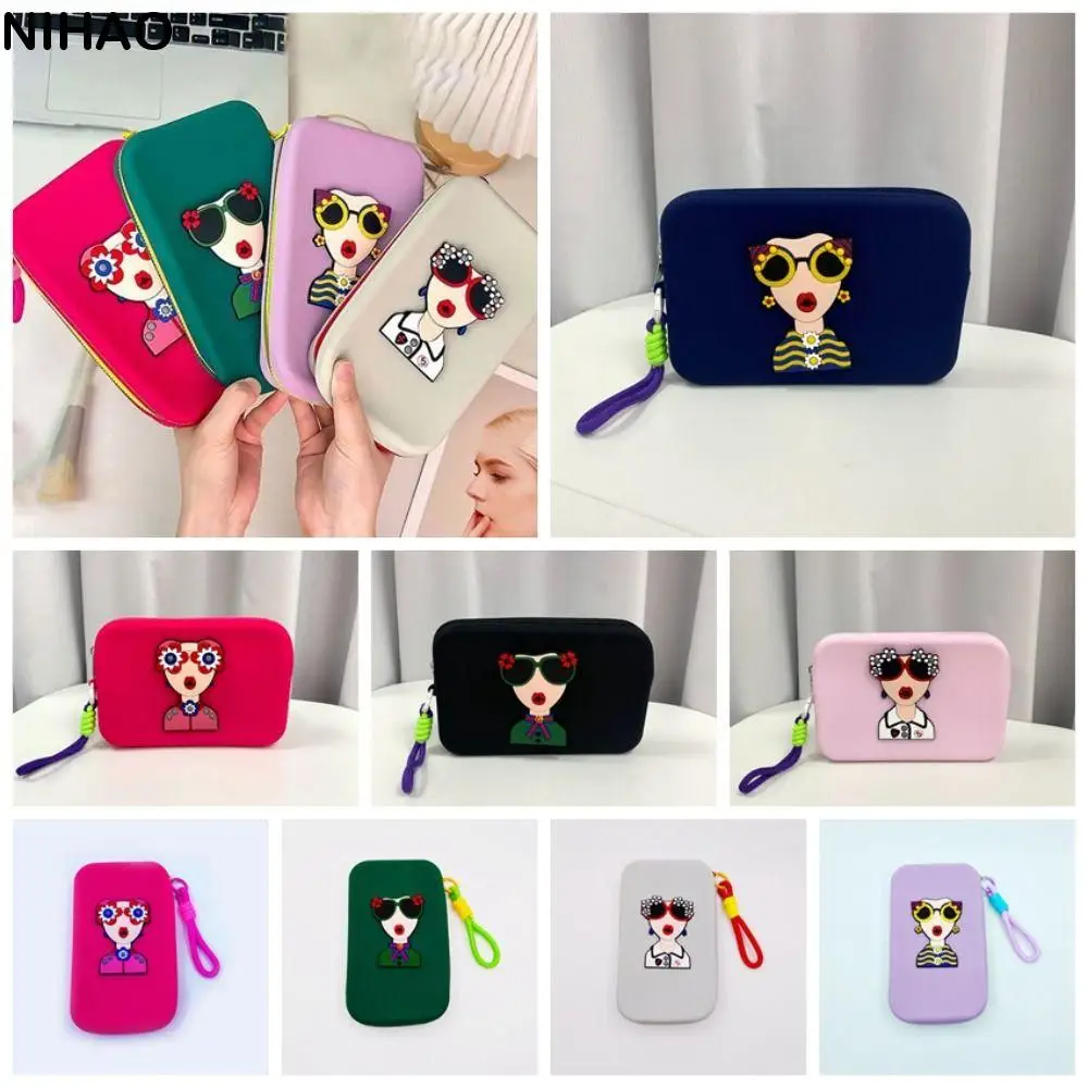 Fashion Anti-lost Silicone Wrist Wallet Lightweight Creative Waterproof Makeup Pouch Sewn Simple Zipper Soft Case Women