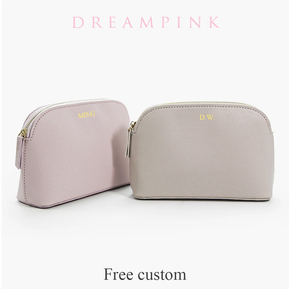 Fashion Custom Logo Women Cosmetic Bag Large Capacity Personalized Letters Gift Travel Zip Makeup Pouch  Multiuse Organzier Bag