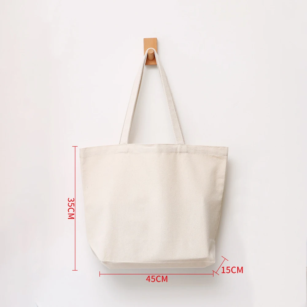 Large Capacity Folding Canvas Bag Reusable Shopping Bag Eco-Friendly Tote Bags Unisex Diy Shoulder Bag Grocery Handbag Wholesale