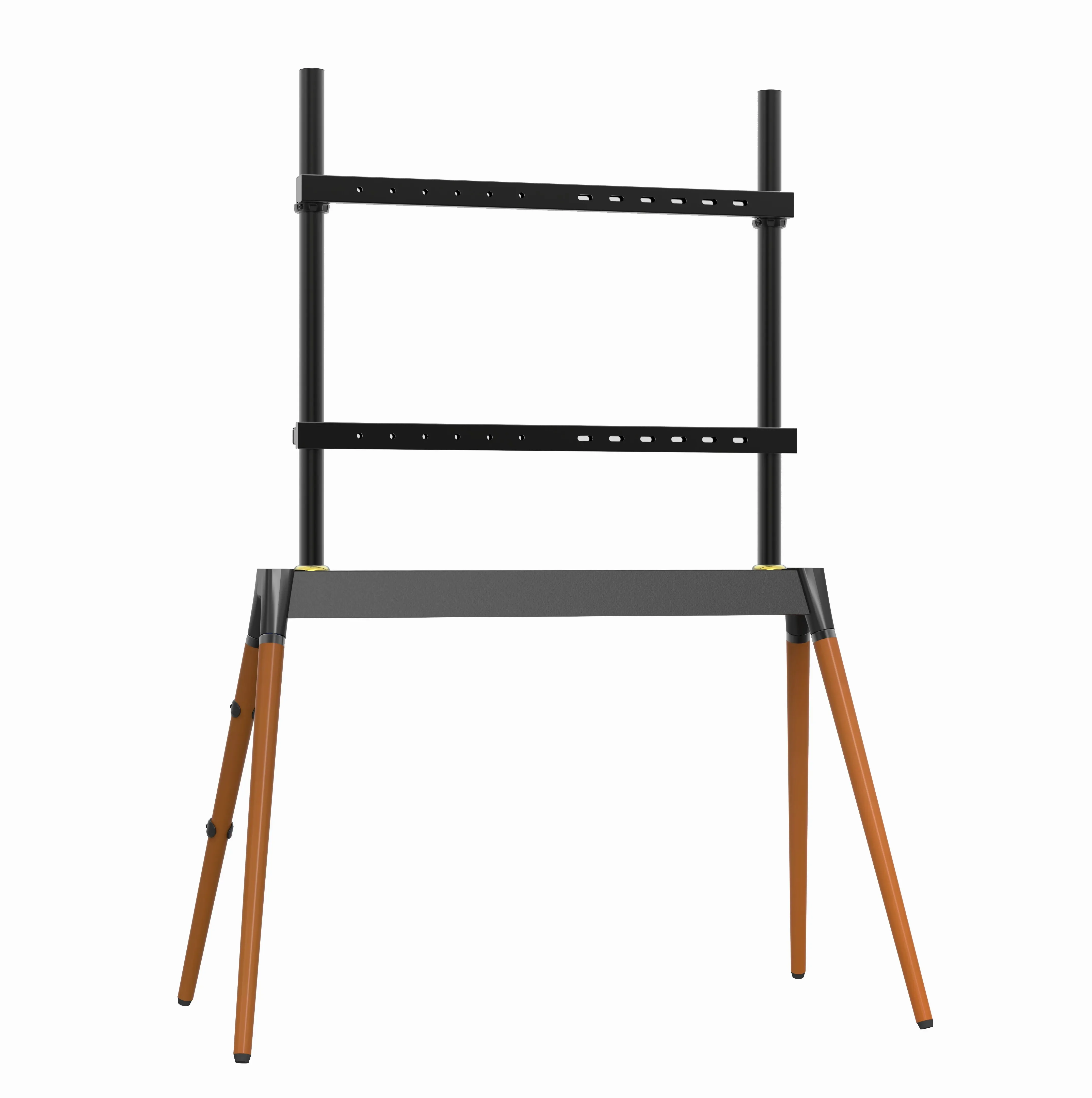 Factory Classic Black 55 - 86 inch tv mount stand with 4 wood legs VESA 600x400mm for office meeting room art exhibition