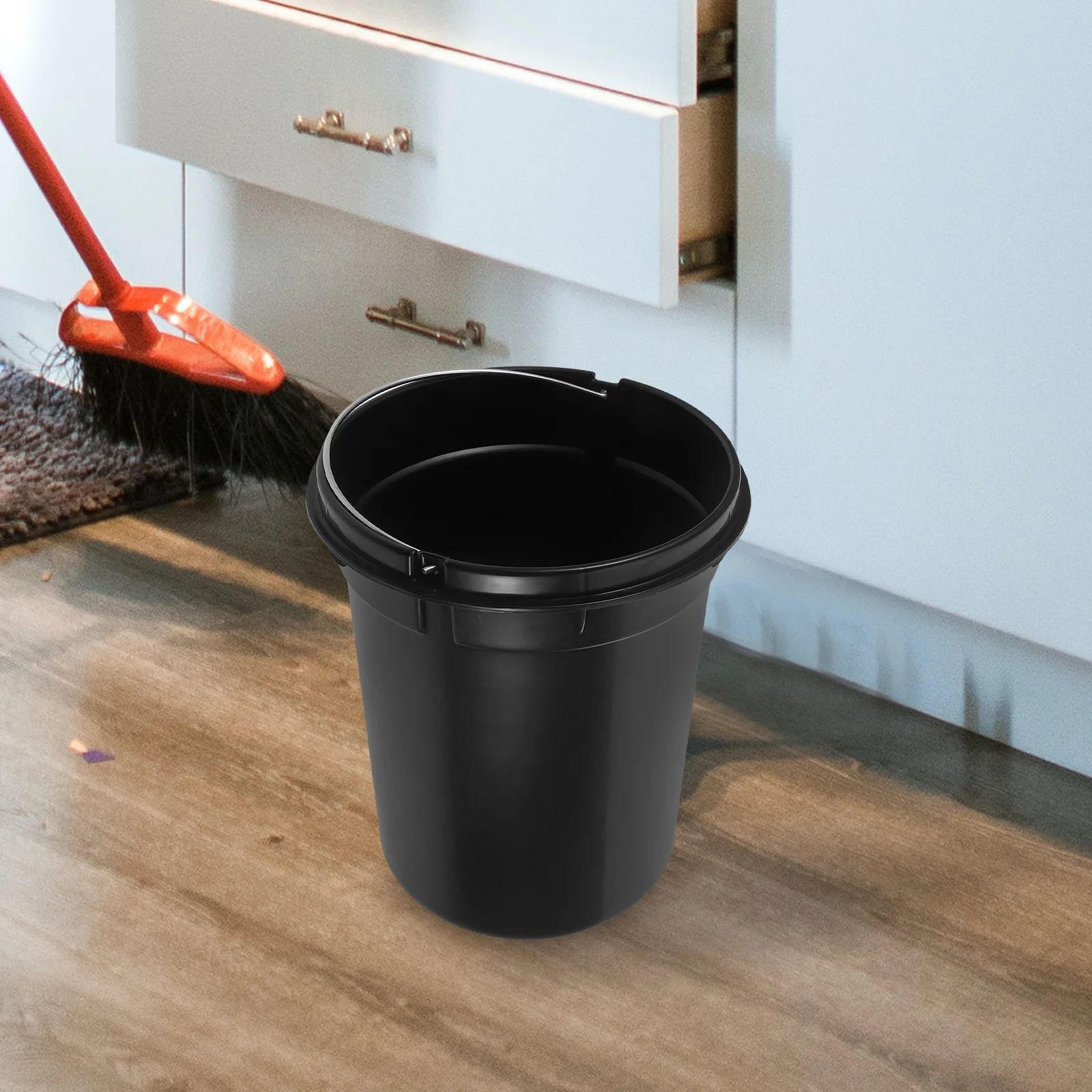 

Round Trash Can Inner Bucket Plastic Garbage Bin For Bedroom Bathroom Kitchen Office Home Hotel Reusable Waste Basket