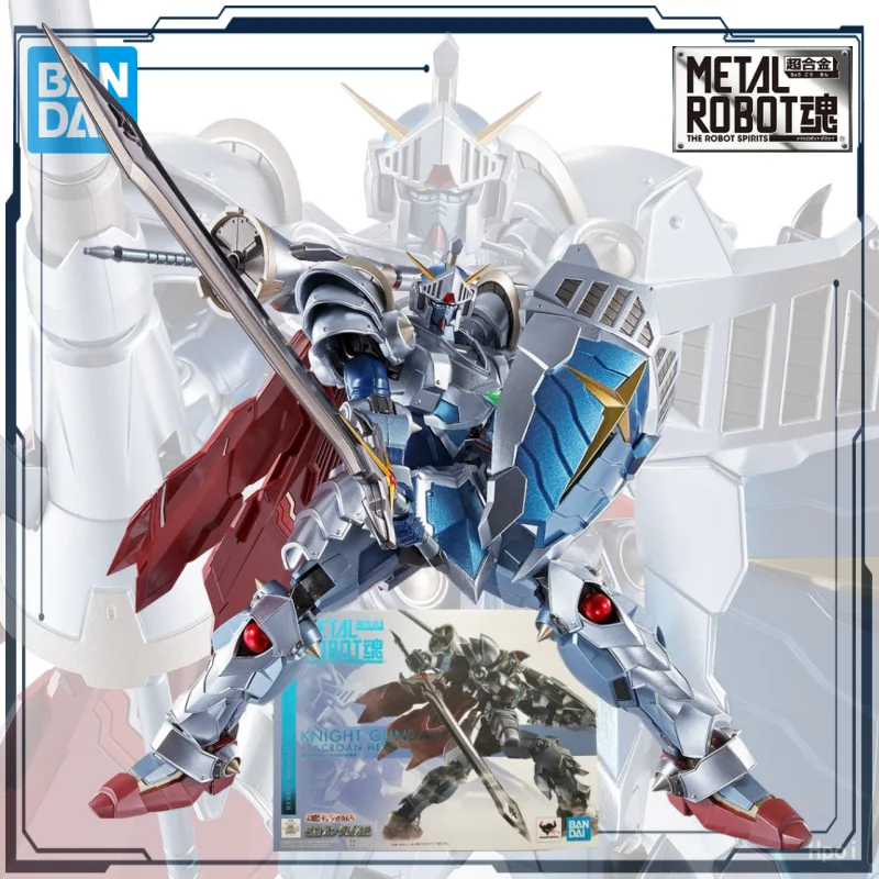 BANDAI Original METAL ROBOT SPIRITS ＜SIDE MS＞ KNIGHT GUNDAM ～LACROAN HERO～ หุ่นยนต์โลหะ ของเล่นสะสมสำหรับเด็กผู้ชาย