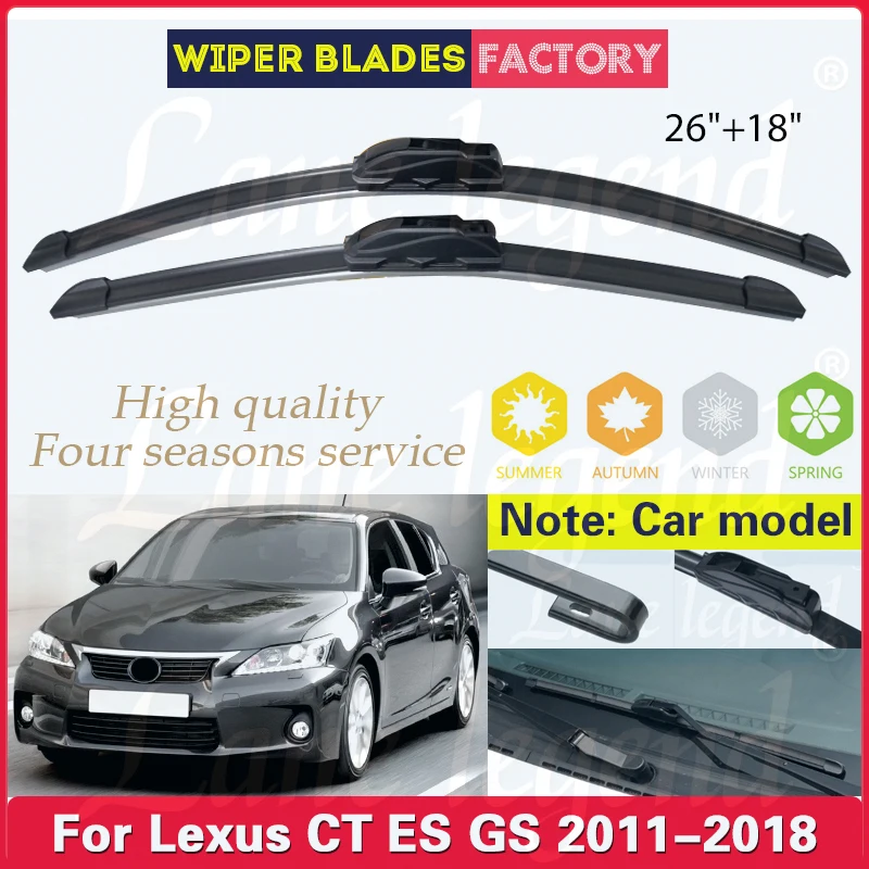 Wiper Front Wiper Blades For Lexus CT200h ES350 GS350 GS450H Soft Rubber Windshield Windscreen Rain Brush 26