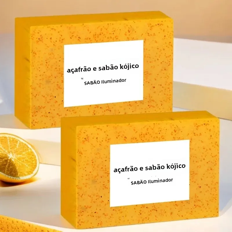Sabonete de ácido kójico de cúrcuma, 100g, com grânulos de limão, esfoliante, clareamento da pele, cuidados corporais, sabonete con ácido kójico y temor
