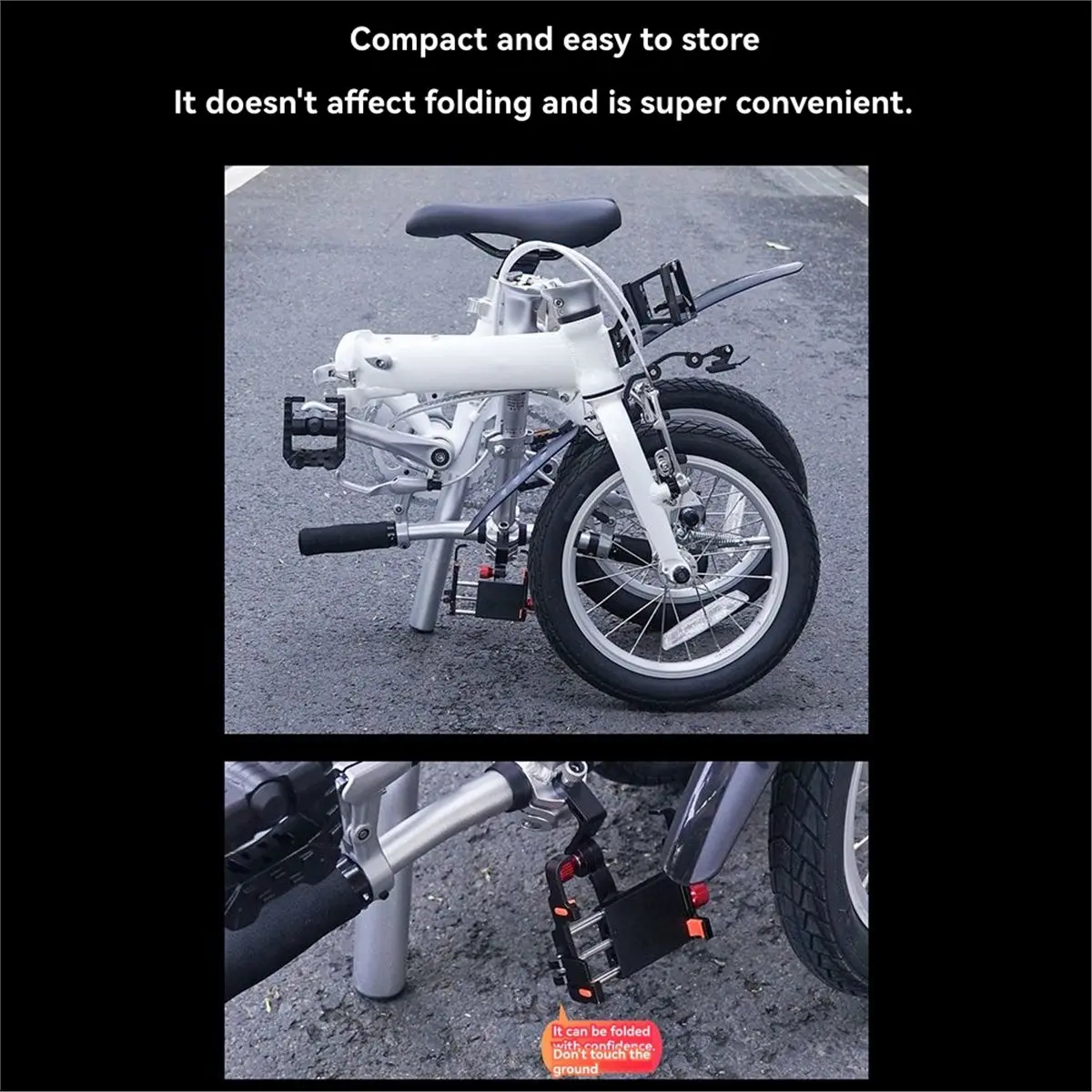 fitfit Bicycle Phone Holder Aluminum Alloy Bike Phone Holder Racks for DAHON Folding Bike Handlebar Mount Non-Slip Clip