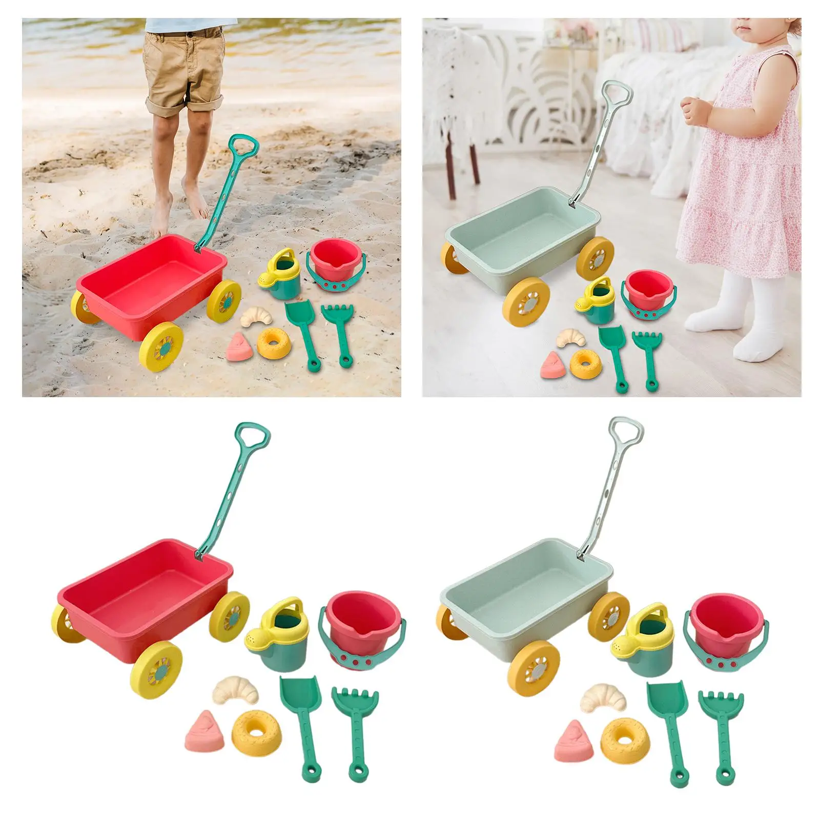 Pretend Play Wagon Kids Sand Toys for Summer Activities Hiking Outdoor