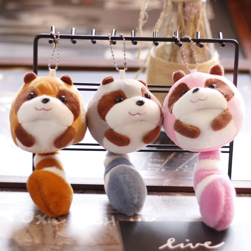 

18CM Cute Small Raccoon Pendant Creative Doll Plush Cartoon Mini Doll Doll Keychain Bag Charm Children's Birthday Gift