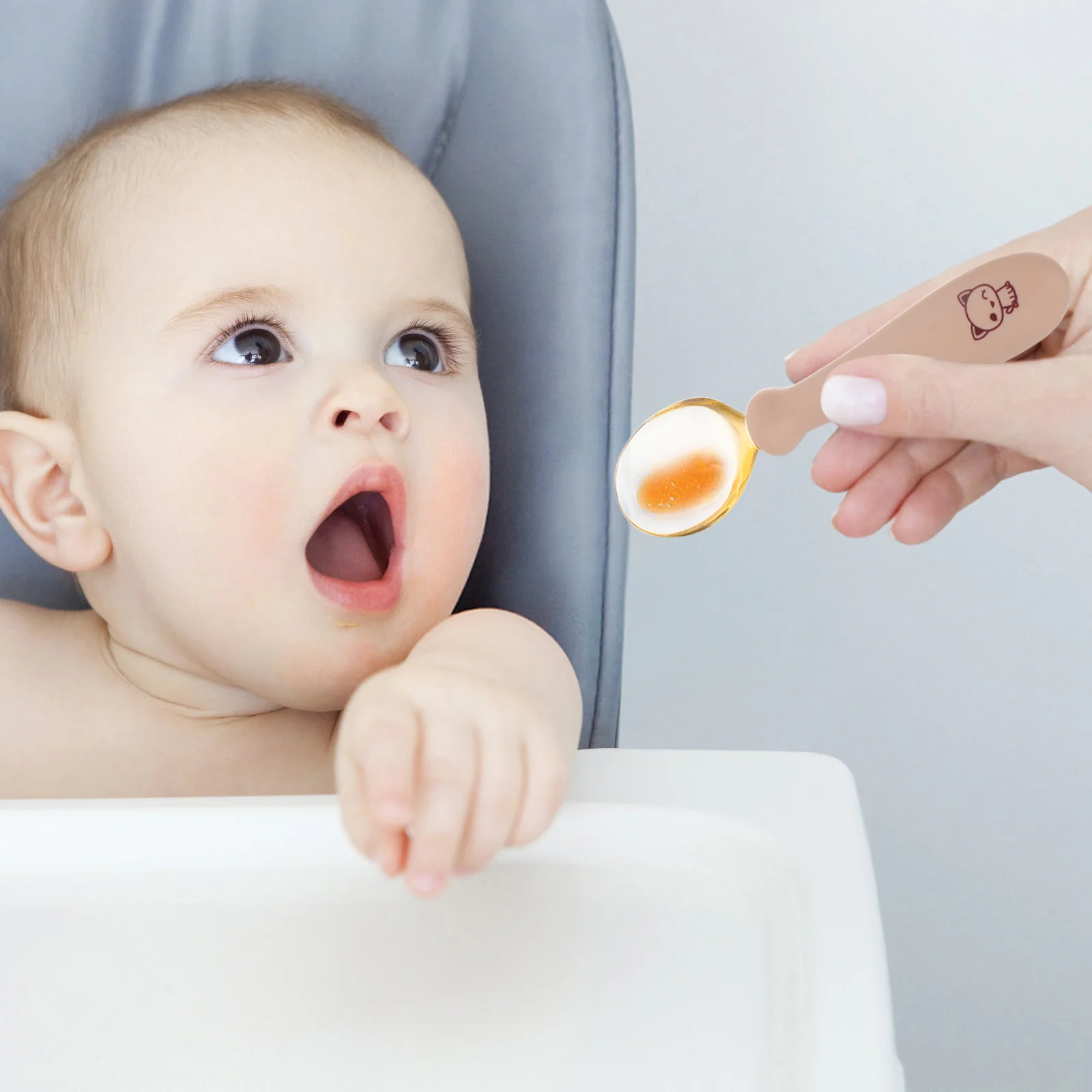 

1 set 1 Set Baby Fork Spoon Set Bendable Silicone Infant Eating Utensils Cute Toddler Training Tableware For Solid Food Feeding