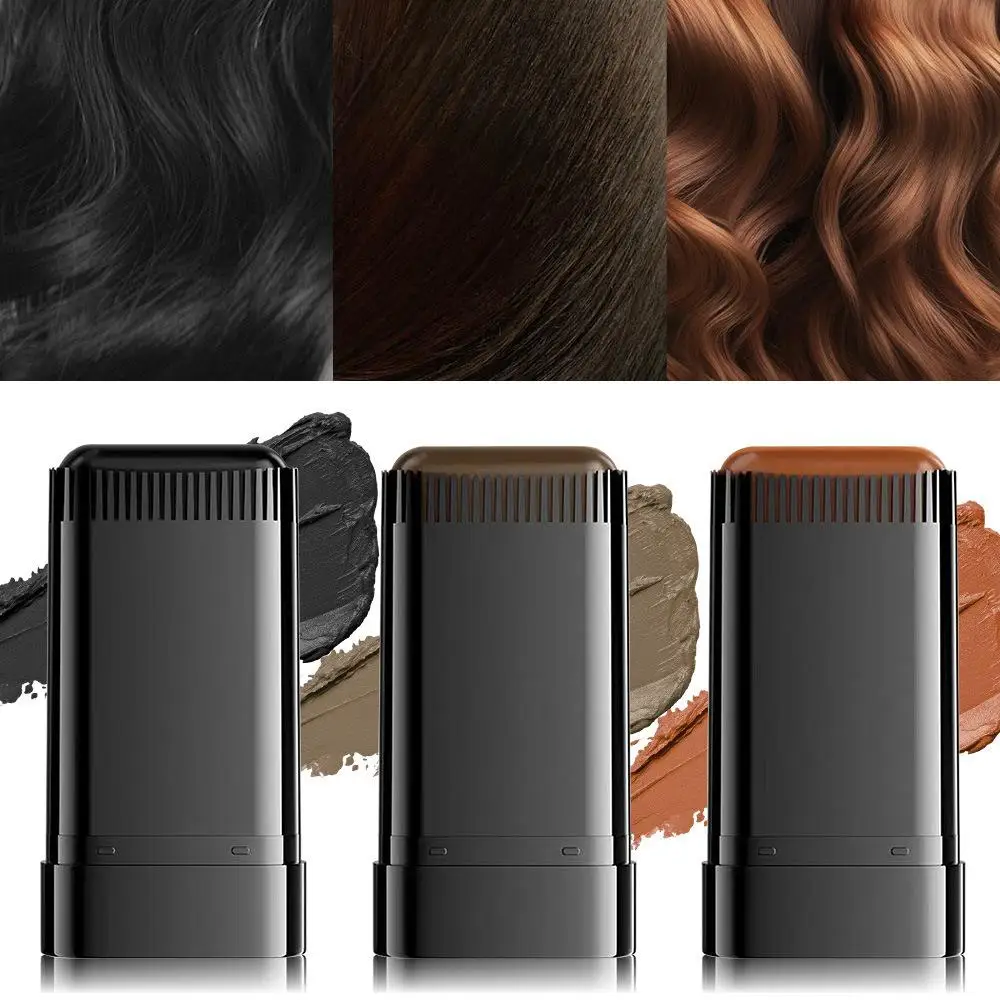 2in1 Hair Dye Stick with Comb Black Brown Coffee Long Temporary Coloring Hair Covered Lasting Hairline Pen White Hairs E5U0