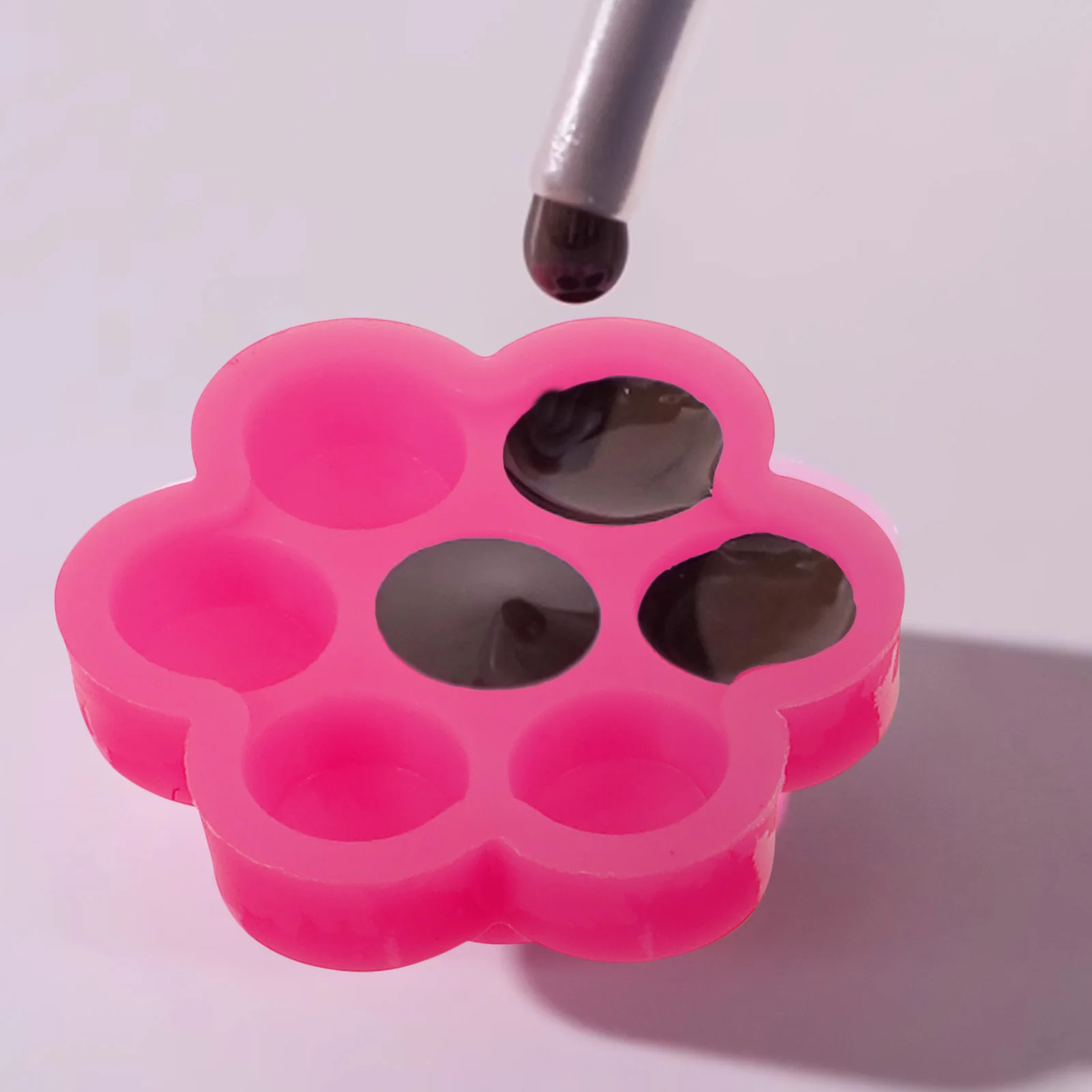 100 Stuks Wimper Lijm Cups Wegwerp Plastic Lash Extension Houder Voor Diy Schoonheidssalon Gebruik Bloemvormige Cup Wimper Extensions