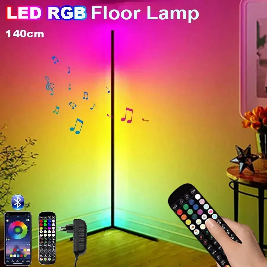 Nordic Floor Lamp for Bedroom Living Room Bluetooth Wifi Rgb Led Lights with Remote Modern Home Decor Bedside Tuya Standing Lamp