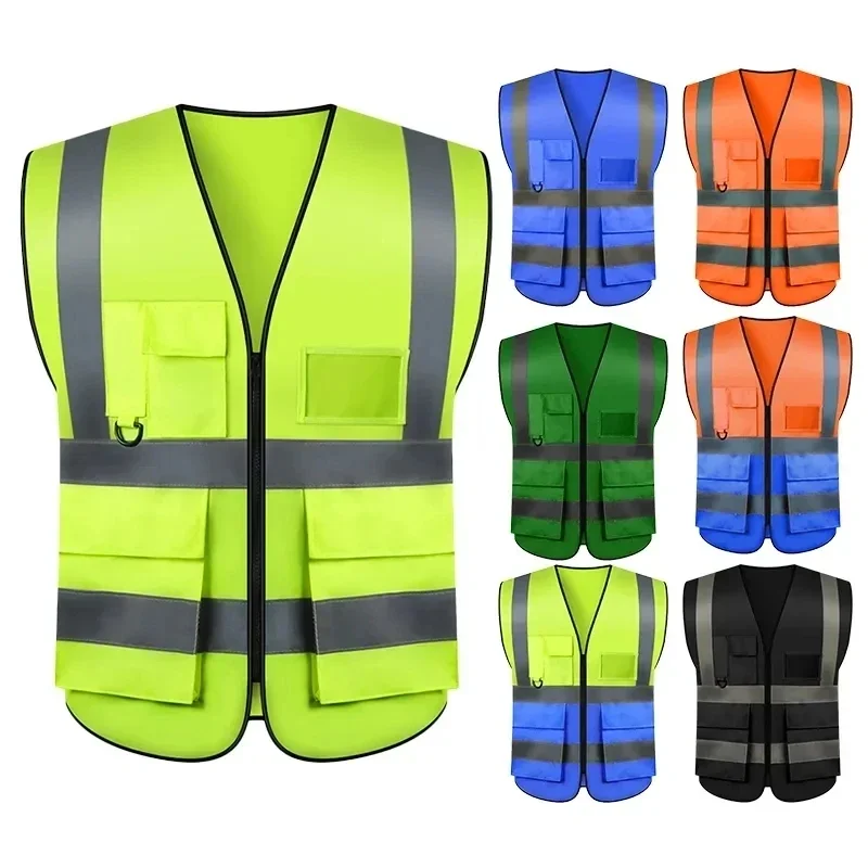 

High Visibility Reflective Safety Vest Personalized Multiple Pockets Night Riding And Construction Workers Safety Work Clothes