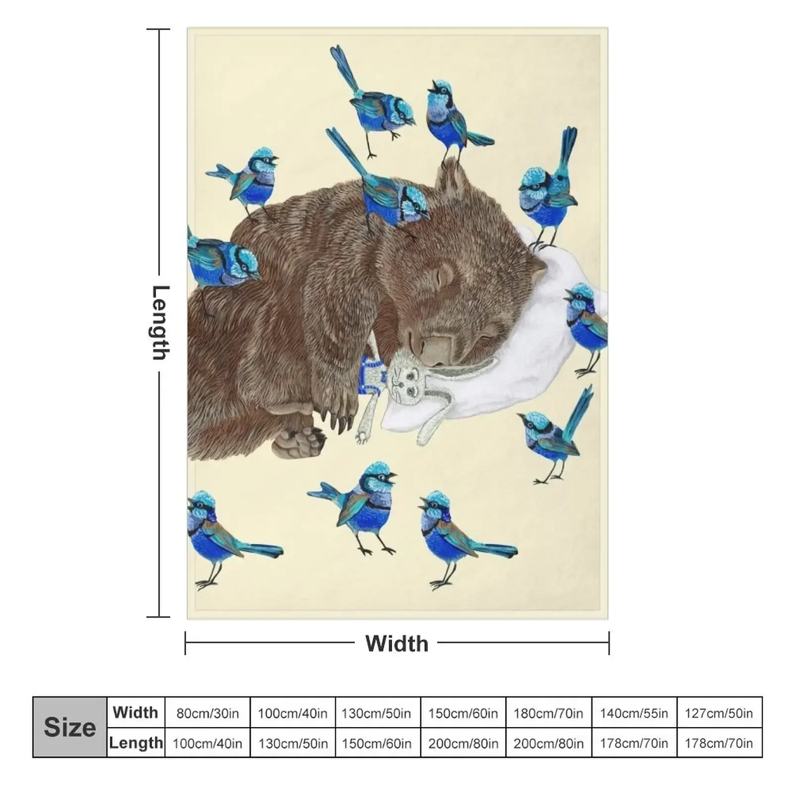 Wombat Throw Blanket Plush Polar Blankets