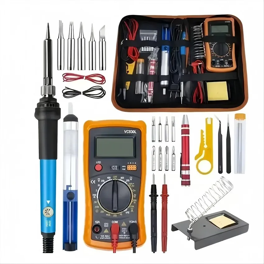 110V/220V 60W Electric Soldering Iron Multimeter Kit Set Adjustable Temperature Digital Display Welding Station Heat Insulation - view 3