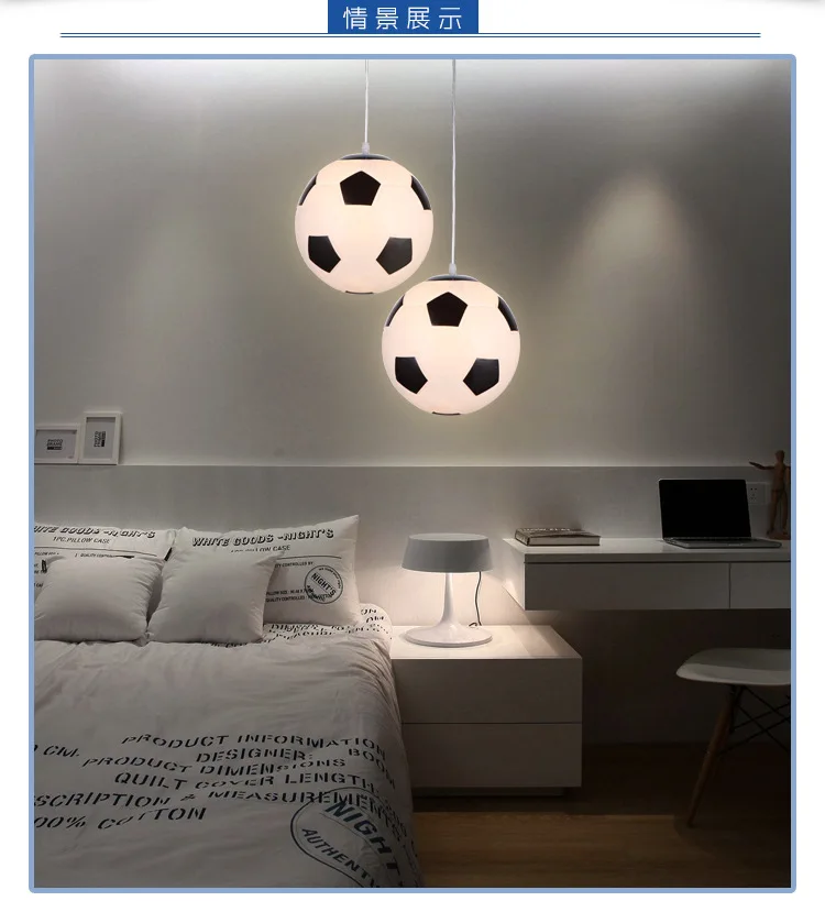 Glass football chandelier blue ball chandelier creative dining room children's room decorative chandelier balcony ceiling image 5