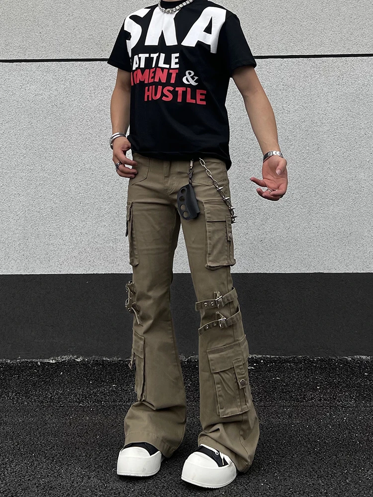 

American High Street Style Loose Straight Leg Jeans with Multiple Pockets for Men And Women Youthful Wear Resistant Denim