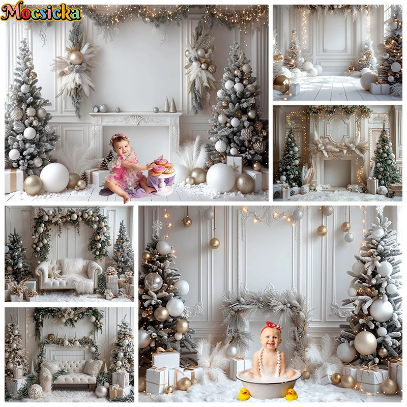 

Christmas Tree Background For Photography Home White Fireplace Backdrop Shooting Adult Wedding Decoration Photozone Photo Studio