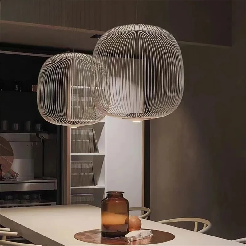 Medieval Minimalist Polished Chrome Glass Bottle LED Pendant Lamps Hand-Knitted Lamps for Restaurant Home Decoration Chandelier