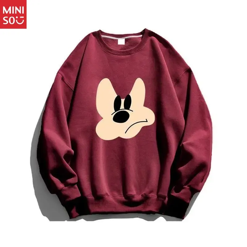 سويت شيرت ديزني فينتاج للجنسين، بلوفر كبير الحجم ثقيل الوزن للارتداء لجميع المواسم